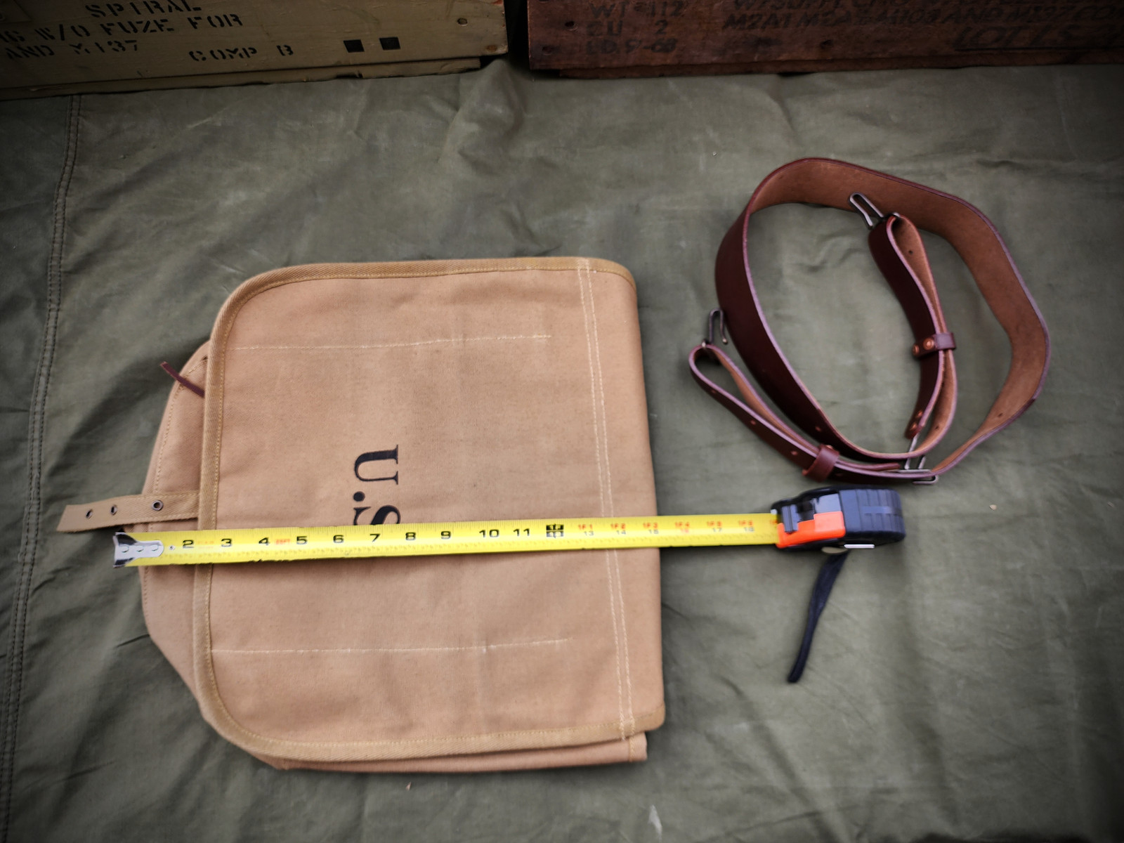 U.S. Spanish American War M1878 Haversack with Leather Shoulder Strap Ration Bag