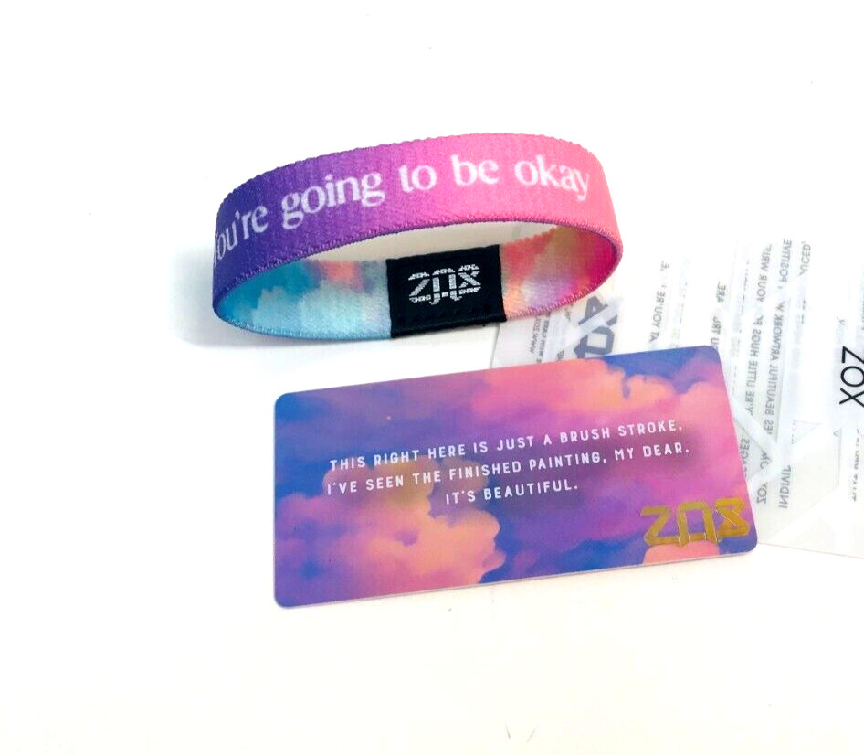 ZOX **New YOU’RE GOING TO BE OKAY** Large Single New IN PKG Wristband w/Card