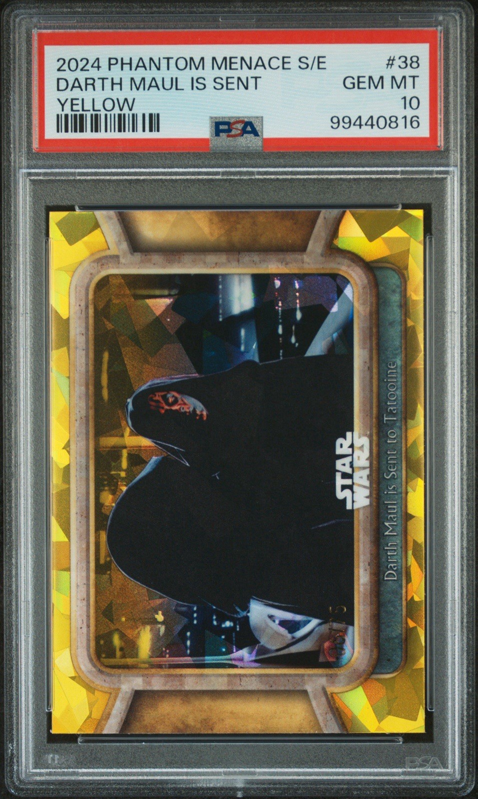 2024 Chrome Sapphire Star Wars #38 Darth Maul is Sent to Tatooine Yellow PSA 10