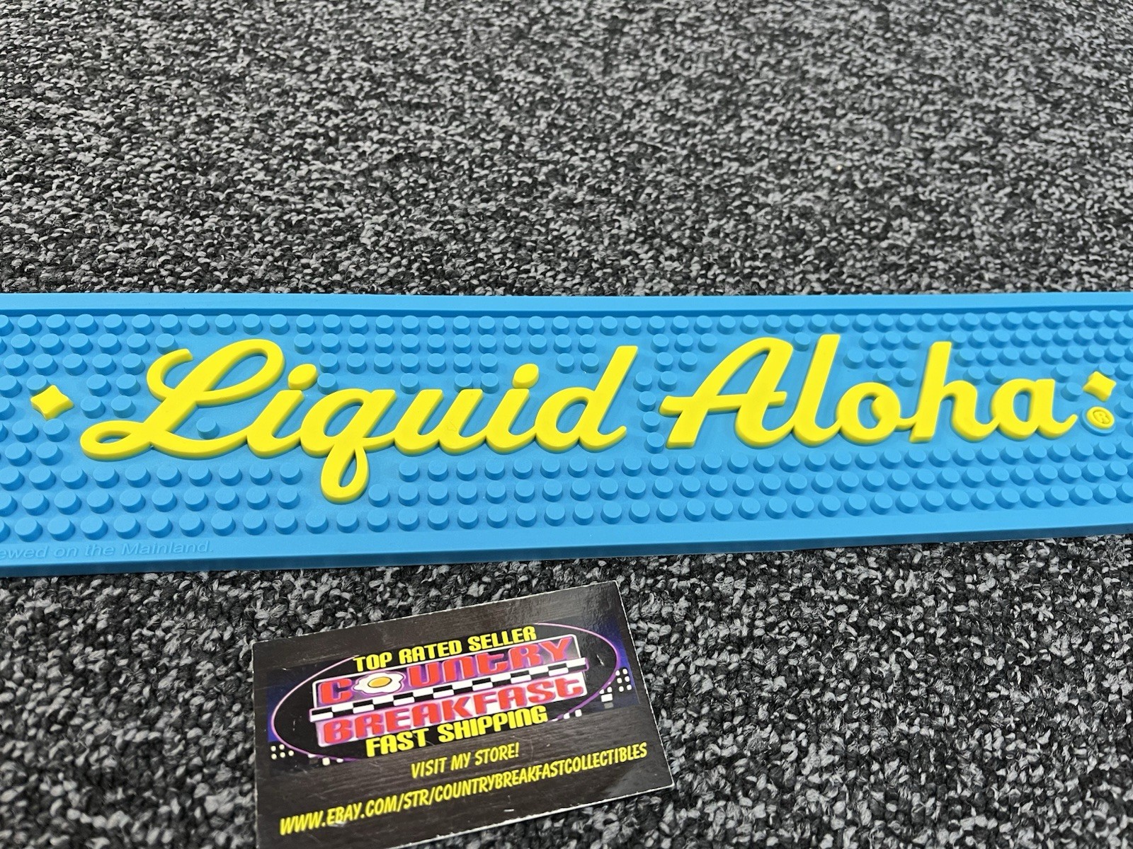 Kona Big Wave Ale Liquid Aloha Rubber Bar Rail Spill Mat 24×3.5” – Brand New!