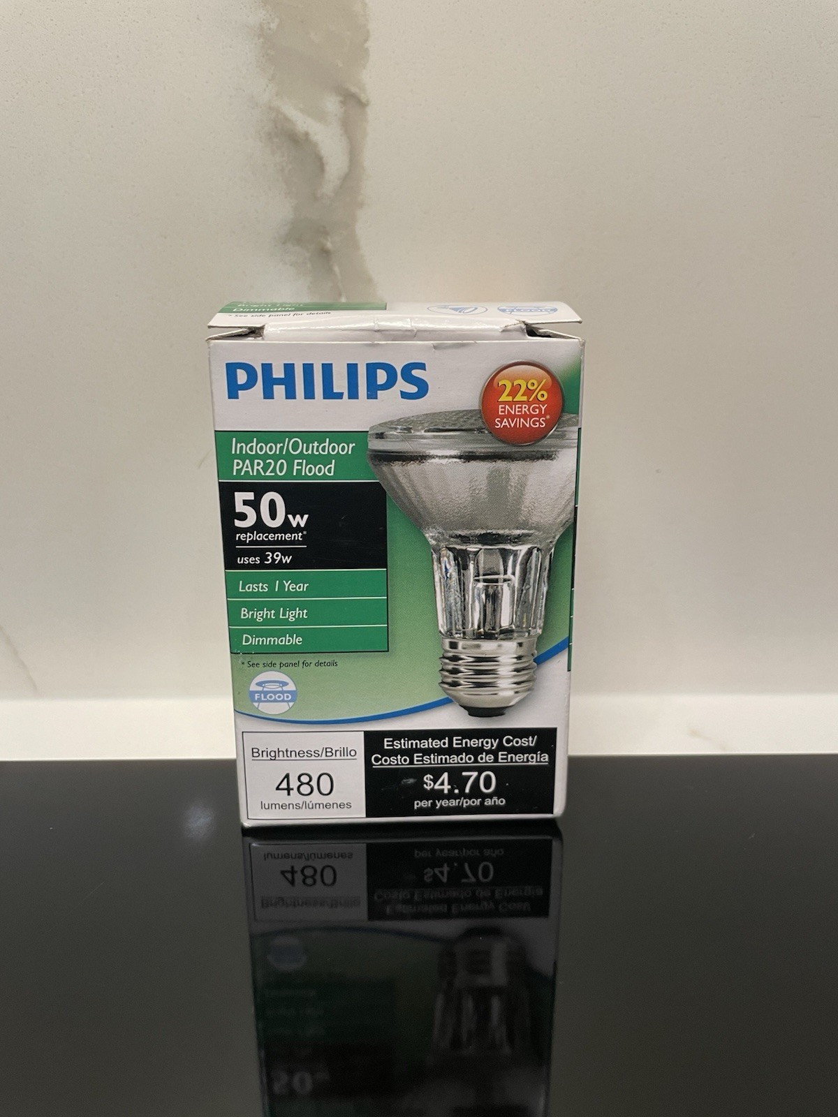New Philips Bulb Indoor Outdoor Dimmable Flood 39=50W Par20 Energy Efficient