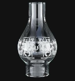 B&P Lamp® 3″ X 9 1/4″ Clear Diana Decorated Lamp Chimney
