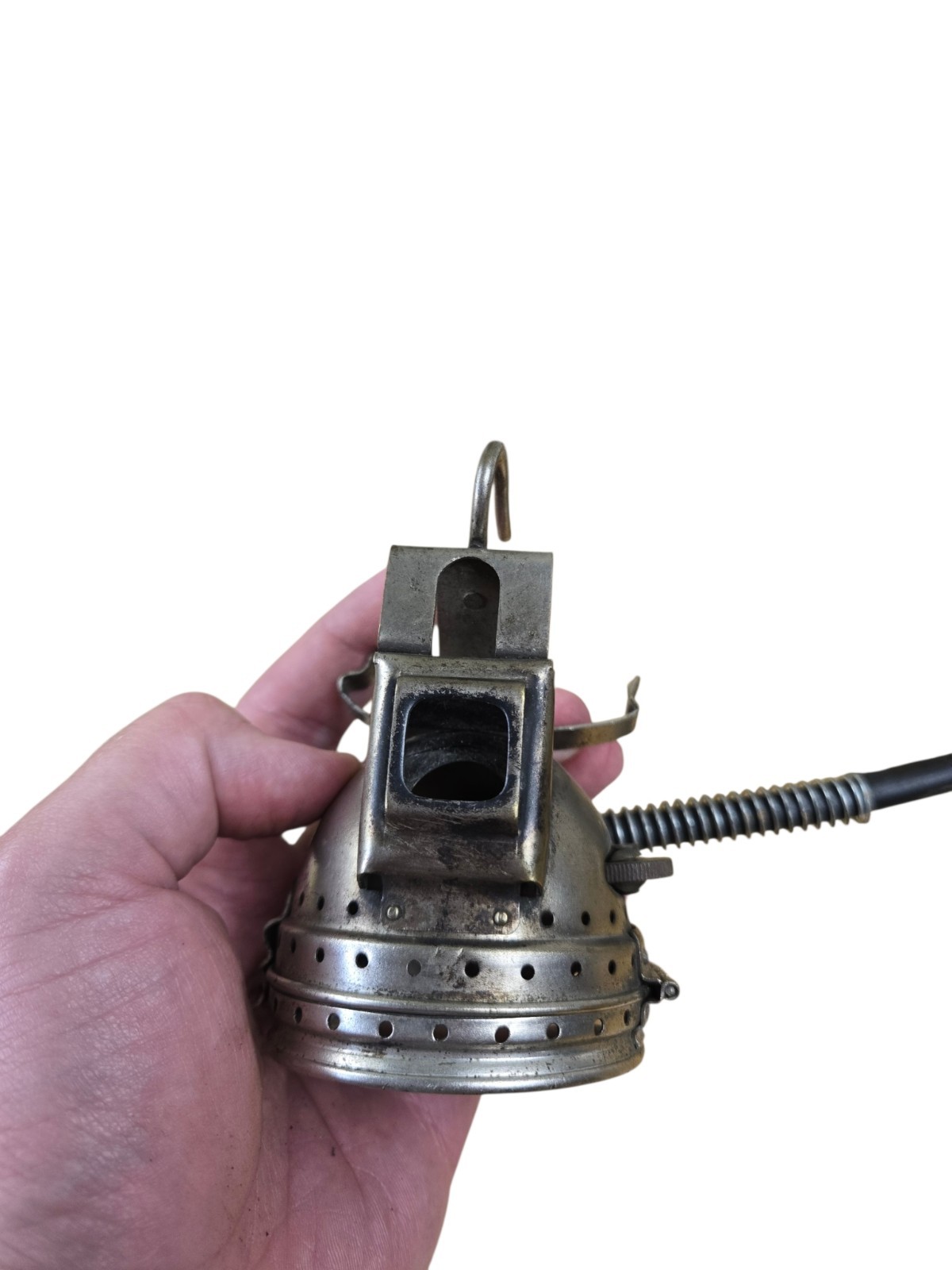 Antique 1922 Justrite No 50 Carbide Mine Lamp Separate Belt Generator Cap Light