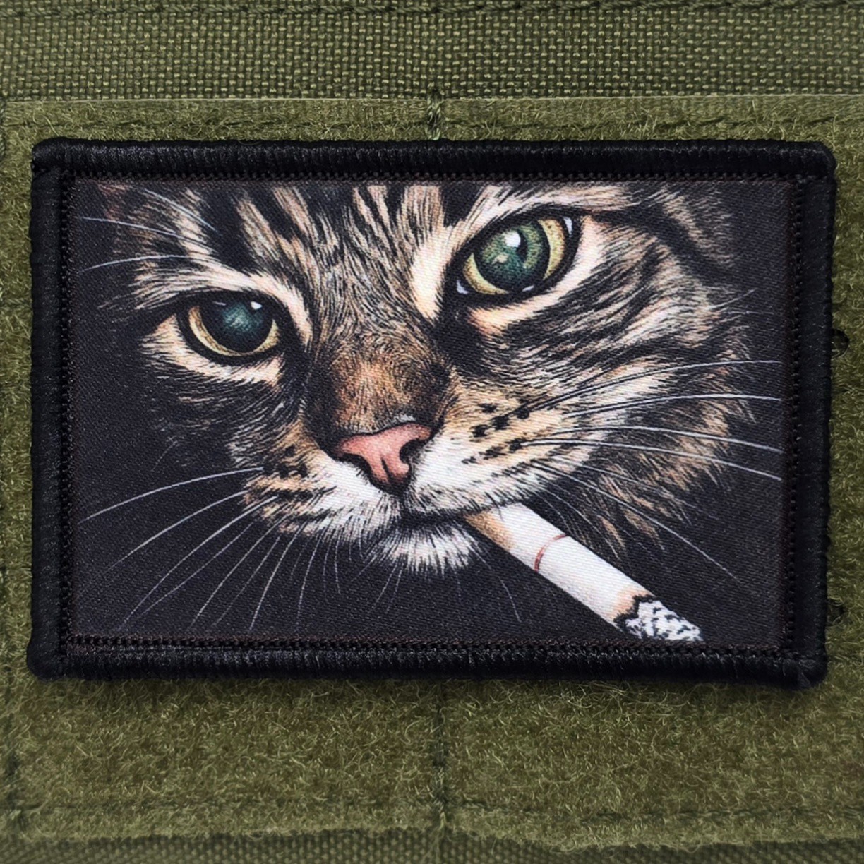 Smoking Cat Patch Moral Tactical Meme Kitty USA Hook & Loop 3×2