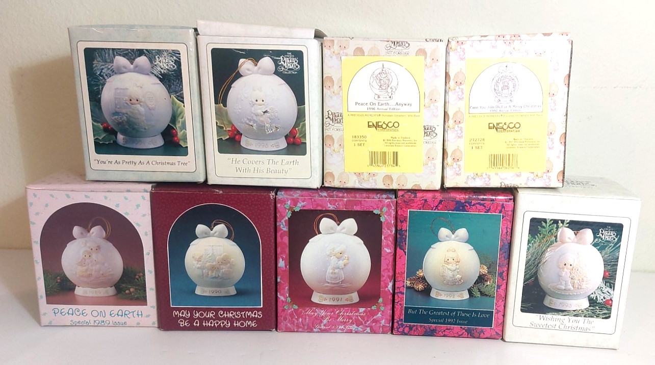 Precious Moments 1989- 1997 Masterpiece Series. Enesco Bas-Relief Bisque Ball