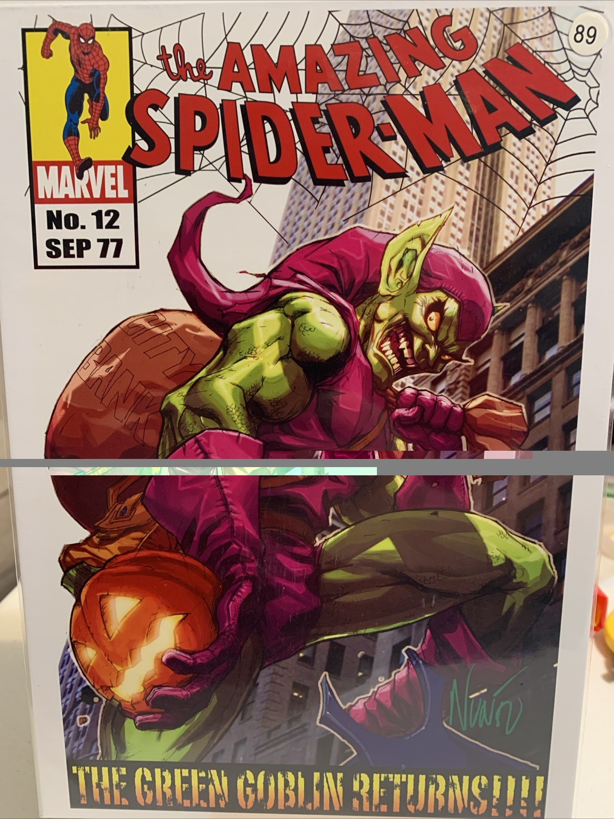 Green Goblin Signed Print Comic Book Size By Eddie Nunez W/COA