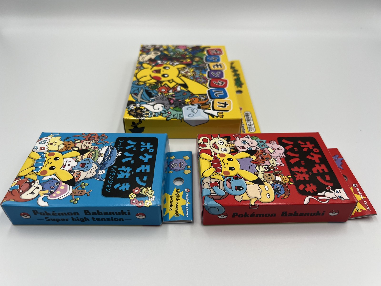 Pokemon Japanese Center Playing Cards Taruka & Babanuki Old Maid Set 3 Boxes