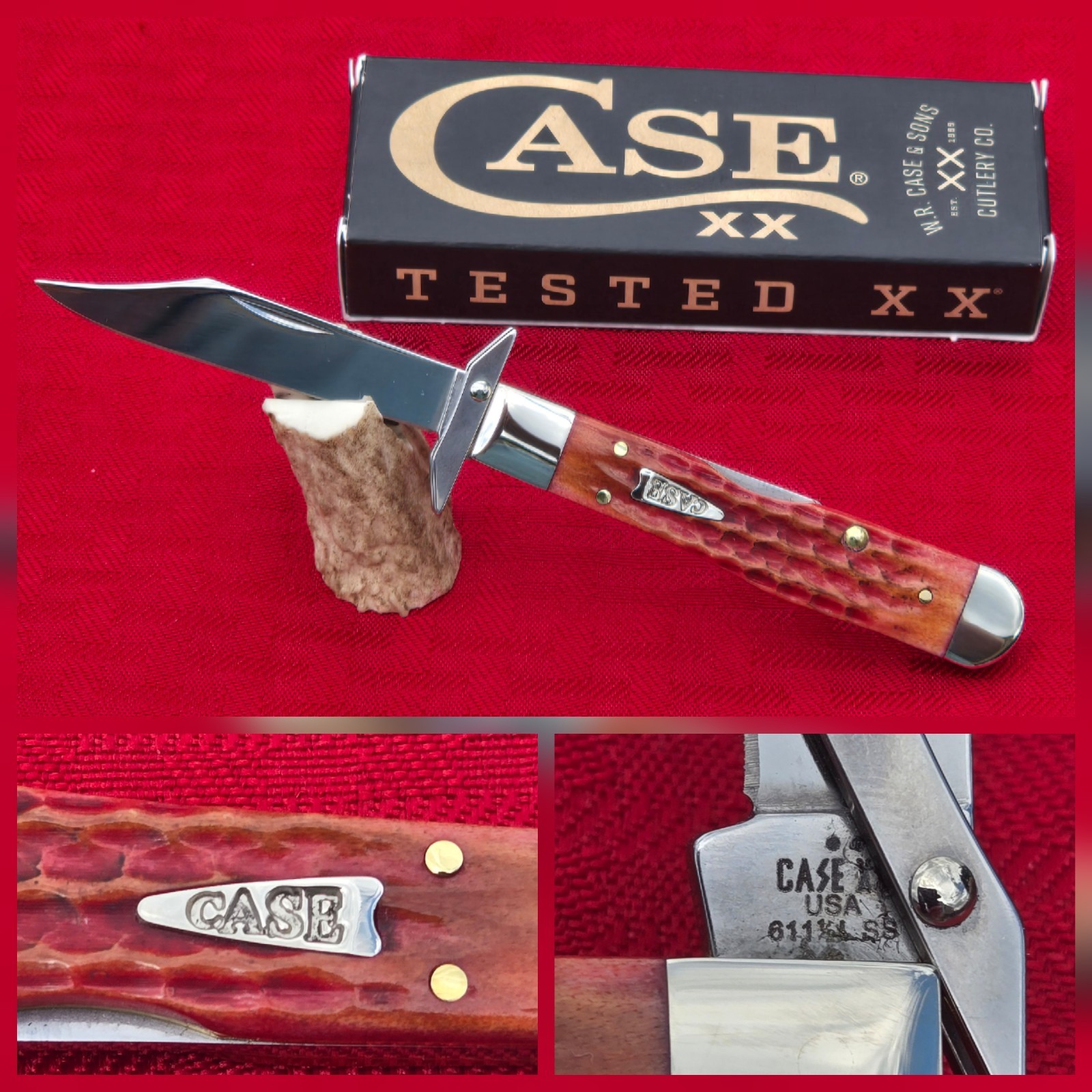 NIB 2026 Case XX USA SFO Burnt Bacon Bone Cheetah Cub Knife 611 1/2 SL SS