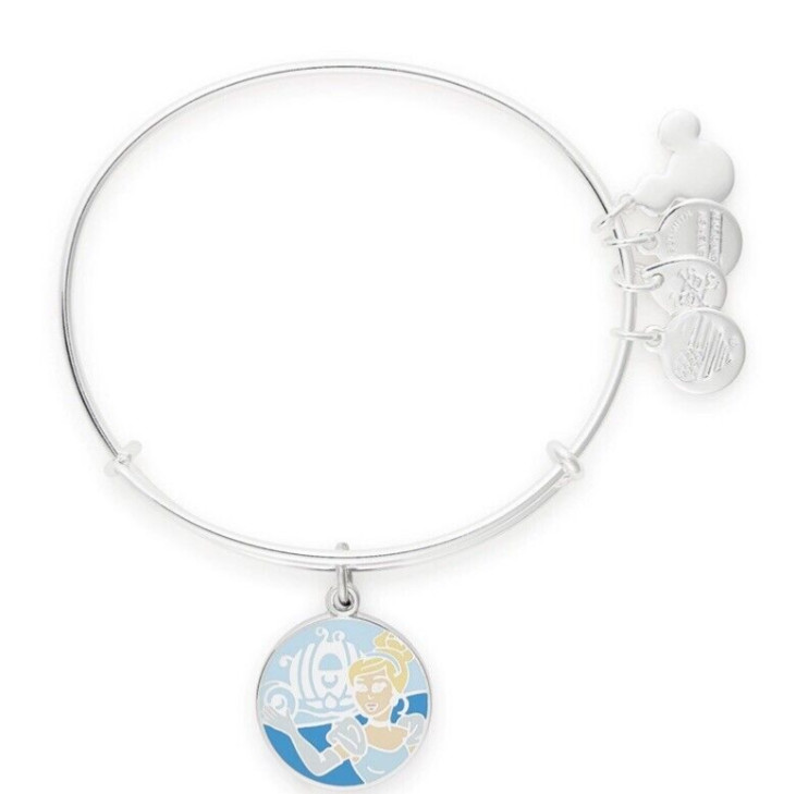 Cinderella HAVE COURAGE & BE KIND Disney Alex Ani Bracelet 2 Sided Coach Silver
