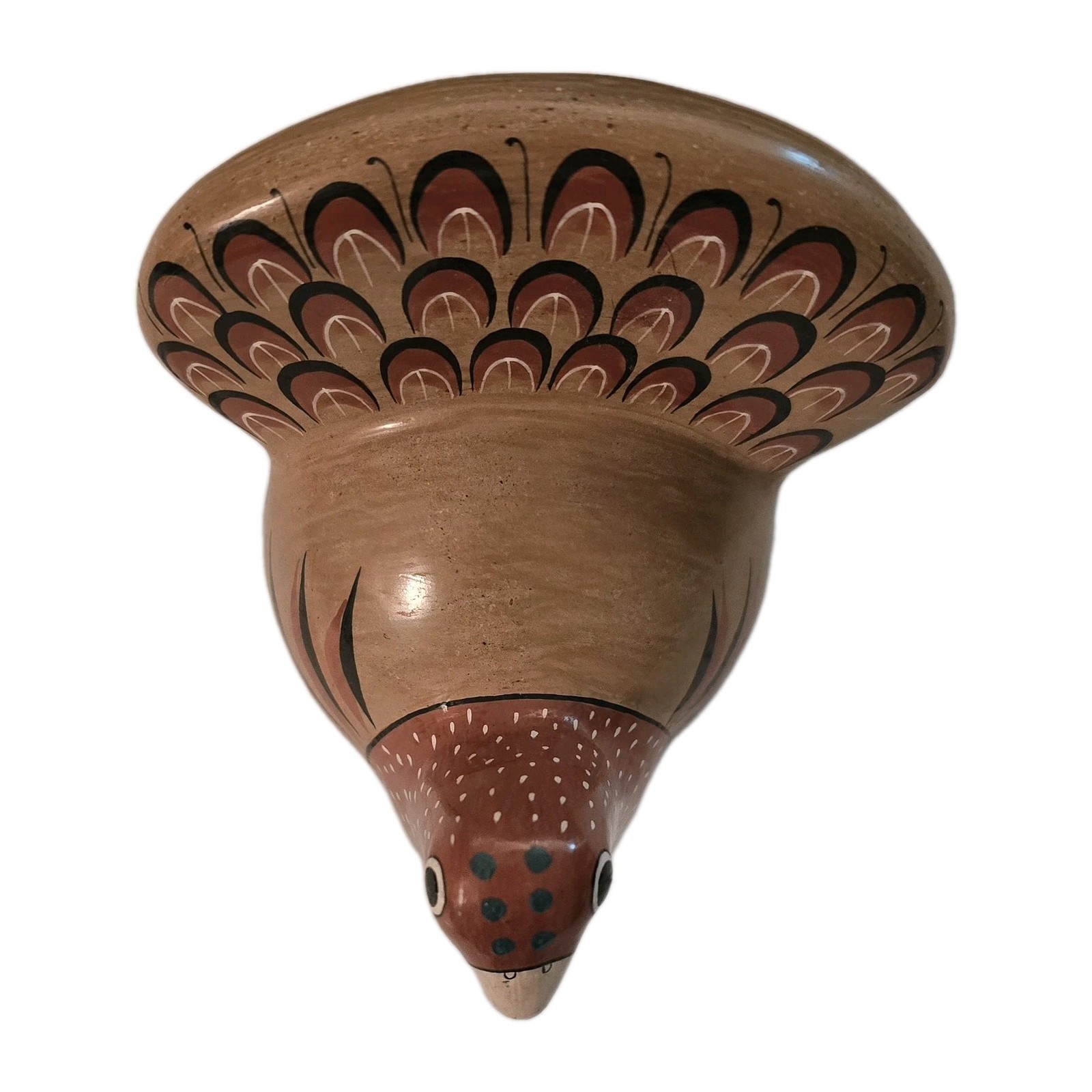 Turkey Gobbler Bird Tonala Clay Hand Painted Mexico Thanksgiving 4×4″