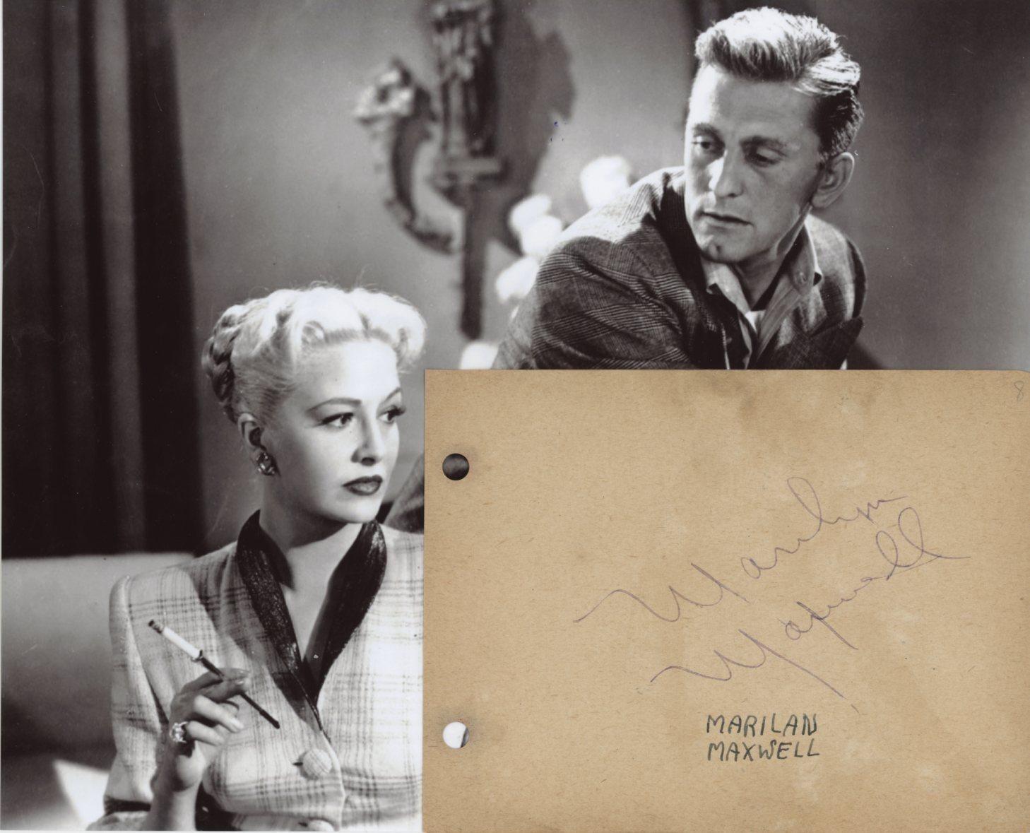 Marilyn Maxwell- Signed Vintage Album Page w/ Photo