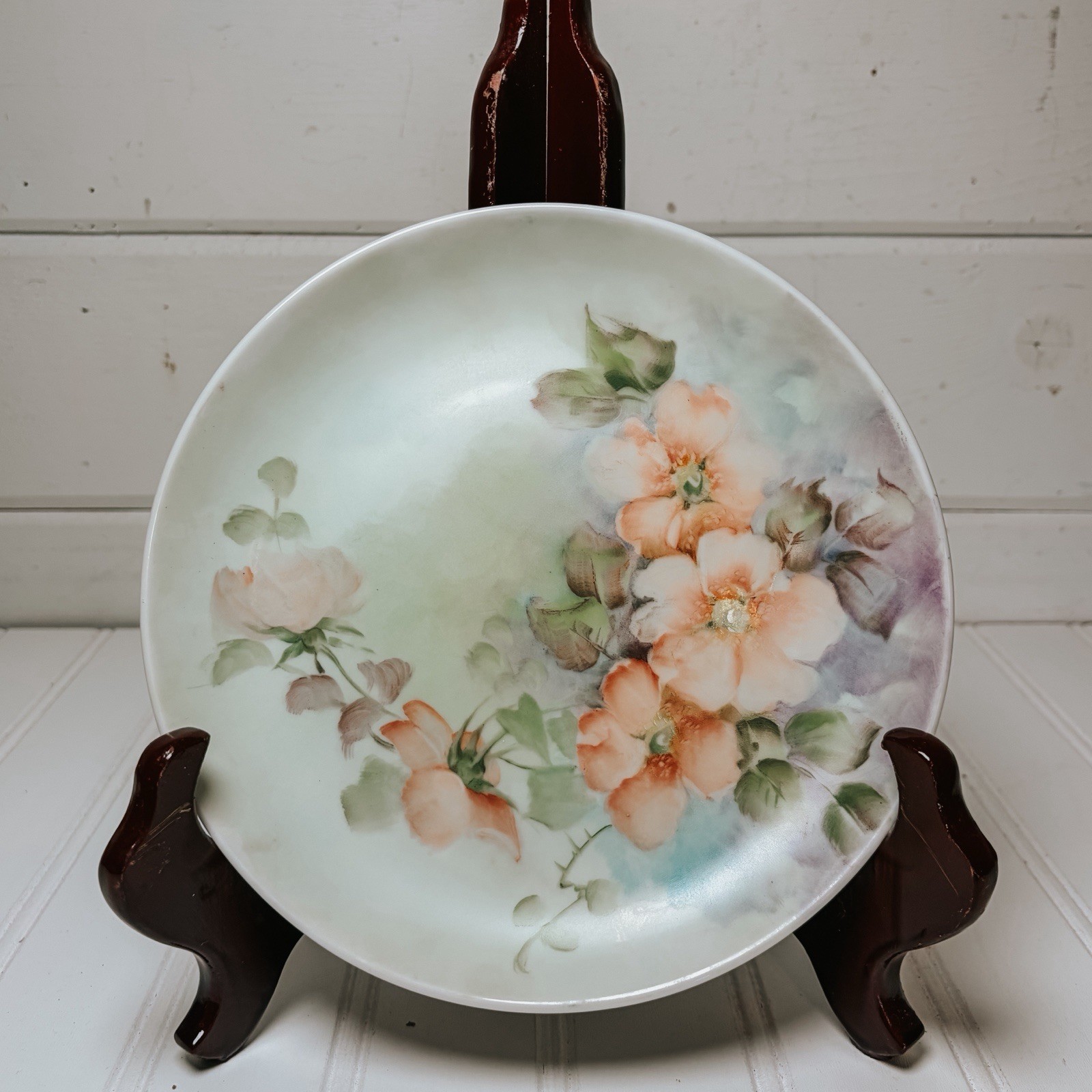 Vintage Hand Painted Tiffany Fine China Porcelain Floral Plate