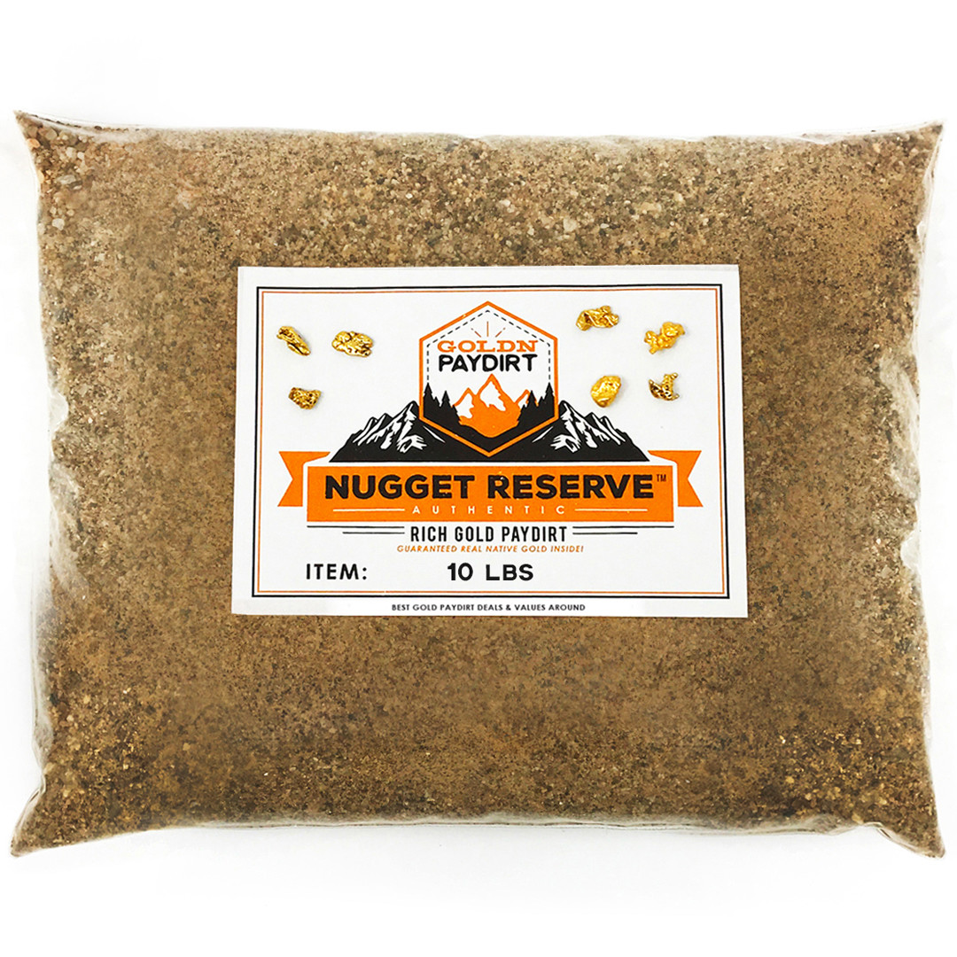 10 pound NUGGET RESERVE ELITE Gold Panning Paydirt – Guaranteed Unsearched