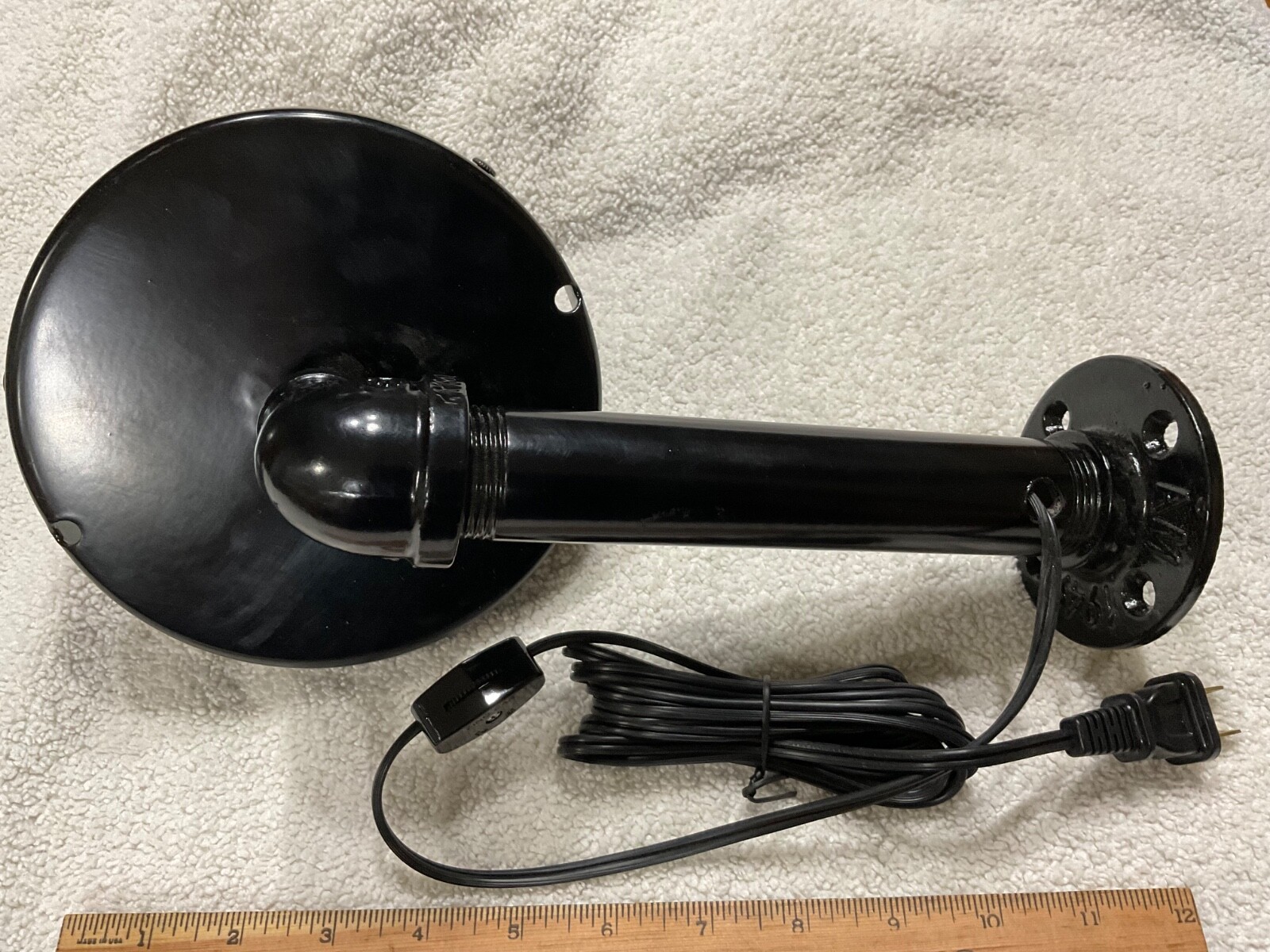 Gas Pump Globe Light Wall Mount Base new design all Metal 6” Base Black