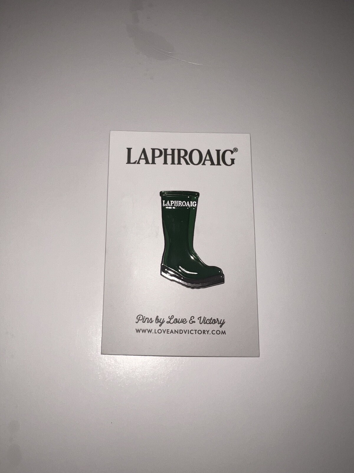 Laphroaig Distillery Green Boot Enamel Pin, Islay Single Malt Scotch