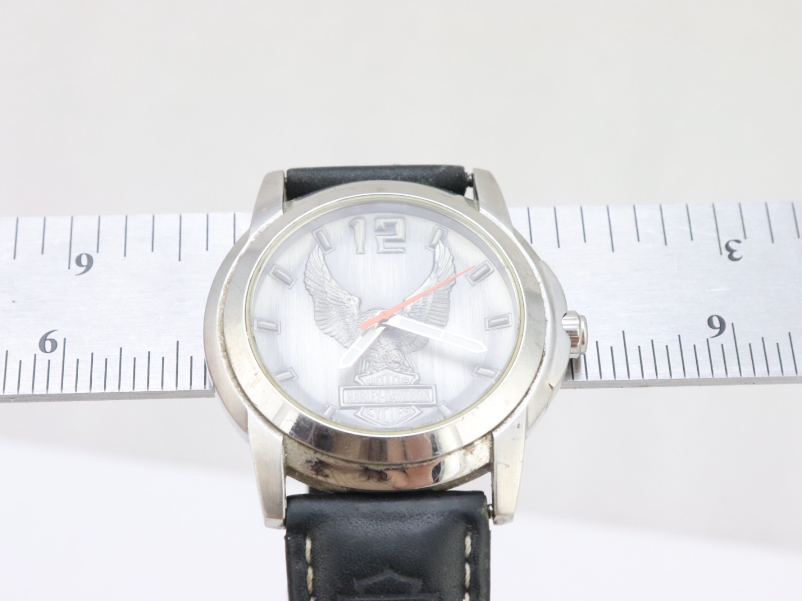 Vintage BULOVA Harley Davidson Motorcycles 76A12 Eagle Watch 41mm NEW BATTERY