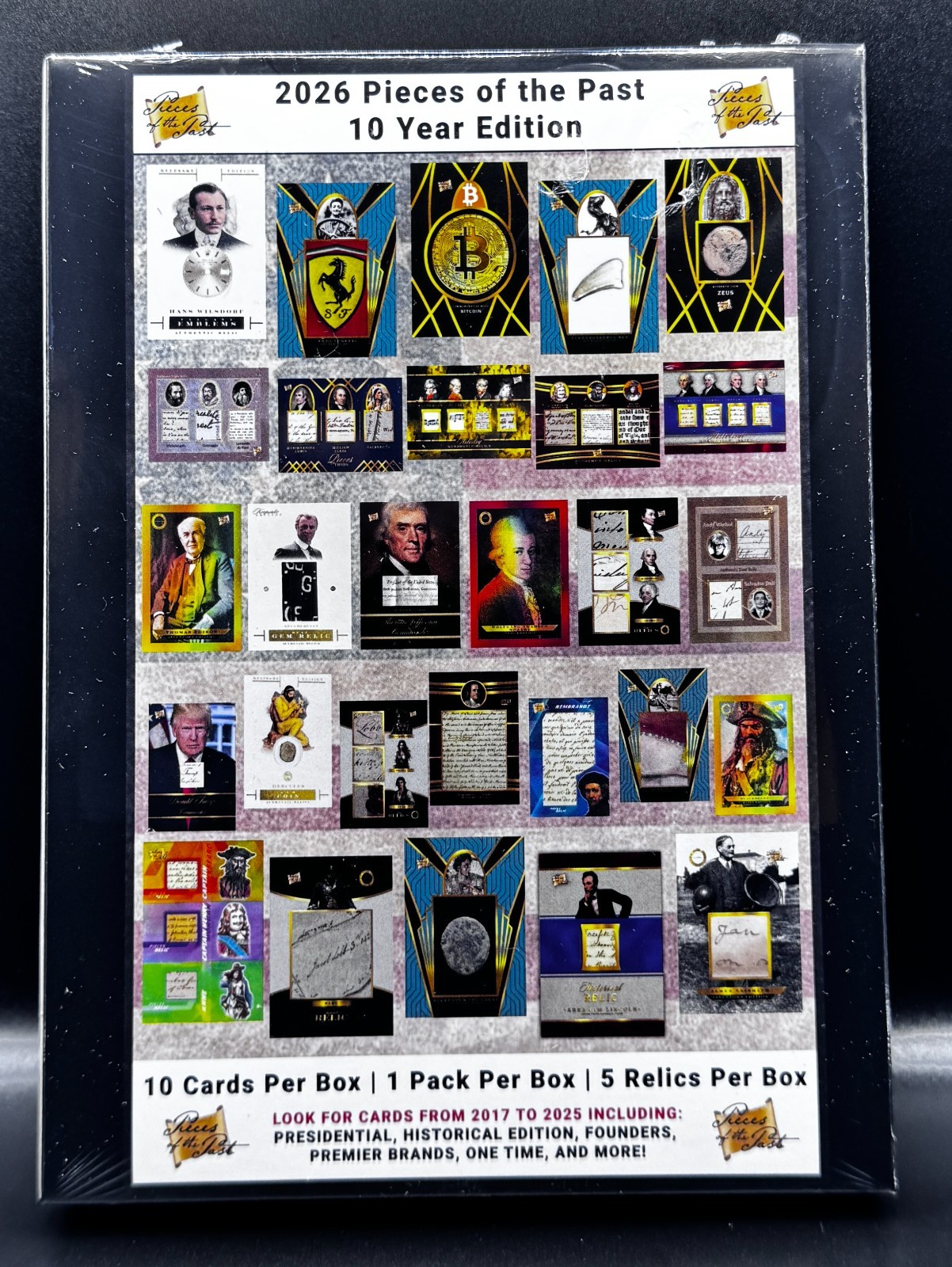 2026 Pieces of the Past 10 Year Edition Box Factory Sealed Box 10 Card 5 Relics!