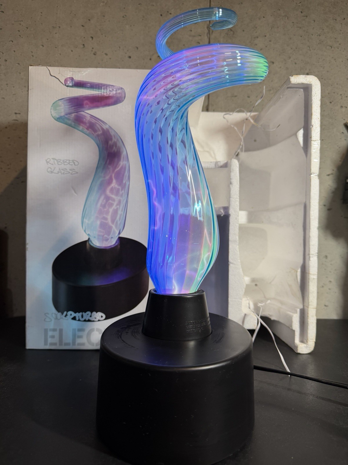 RARE Multi-Color Lumisource Electra Spiral Sculpture Plasma Motion Lamp Light