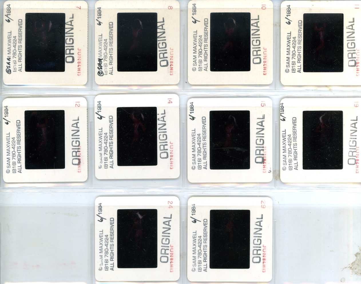 SAM MAXWELL Lot 10 ORIGINAL 35MM COLOR SLIDES 1984 BUSTY BLONDE FITNESS MODEL