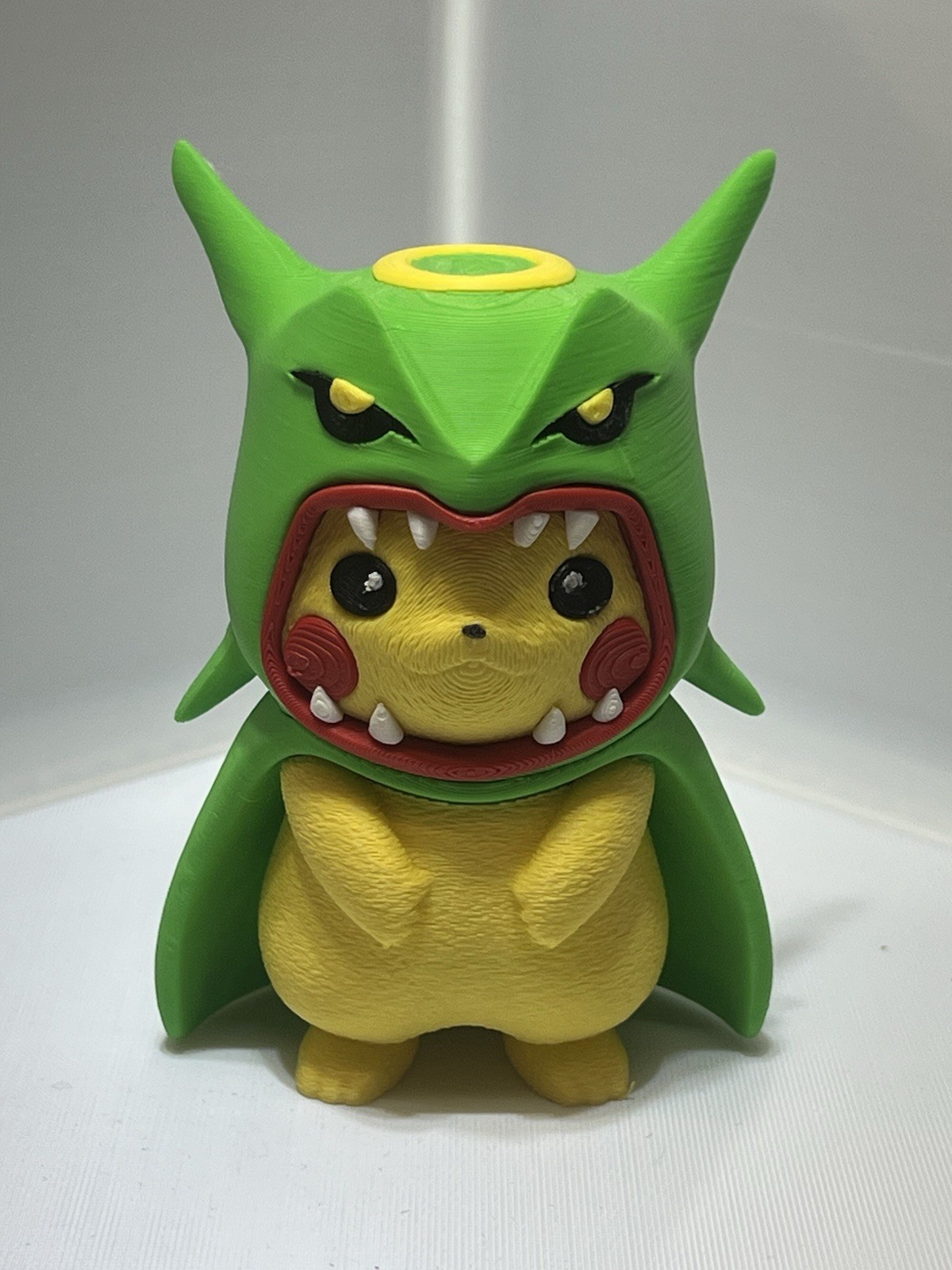 Poncho Pikachu Rayquaza 3D Printed Display Fanart 4 inch