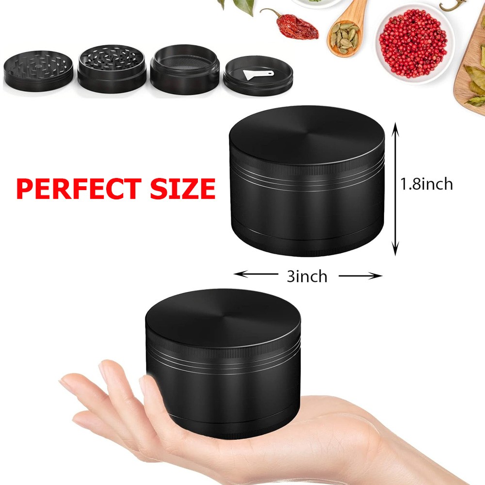 Herb Grinder 4 Layer 3 inch Large Metal Tobacco Crusher Magnetic Tobacco Grinder