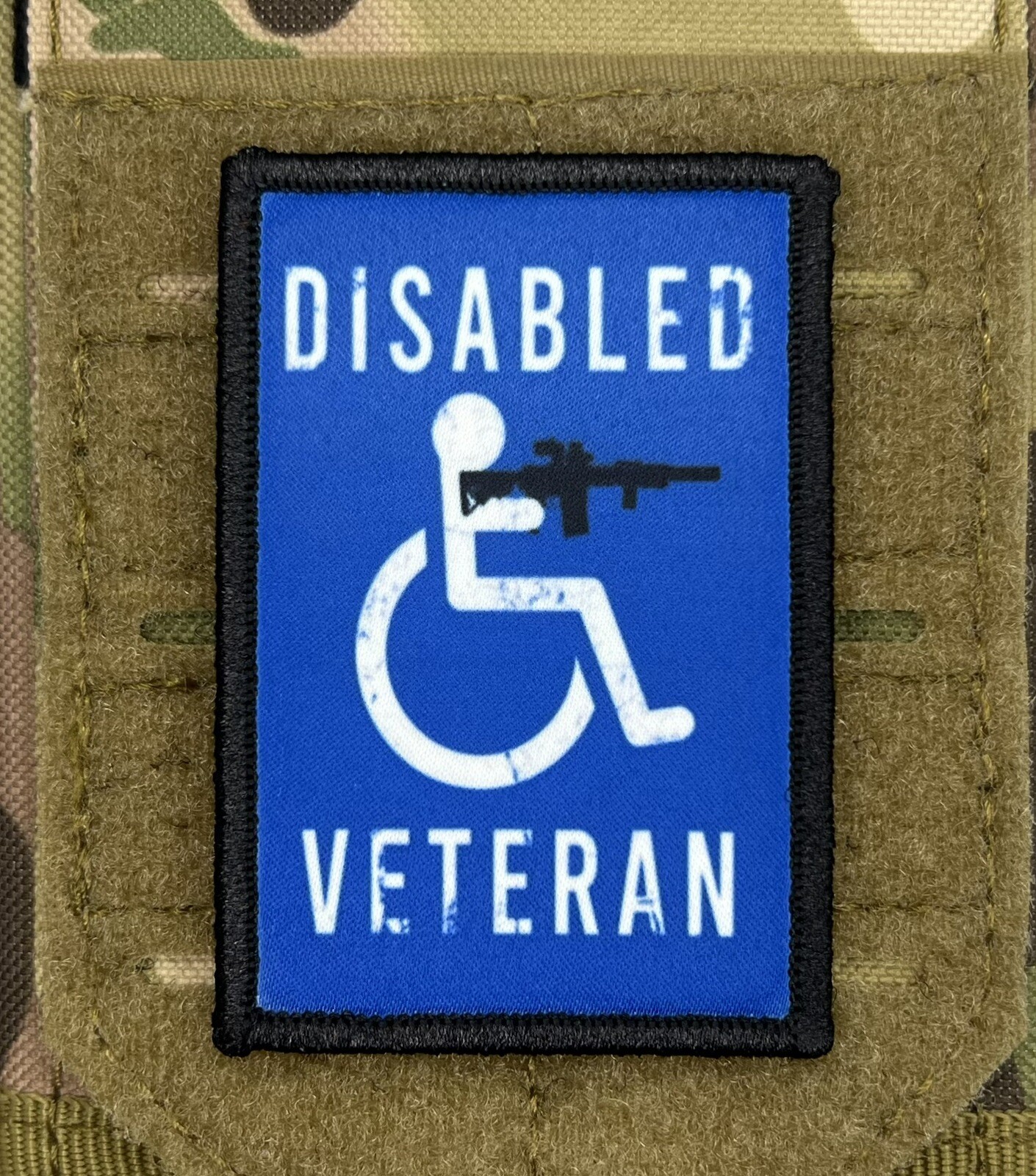 Disabled Veteran (Gun) Patch / Military ARMY Hook & Loop Badge Tactical 438