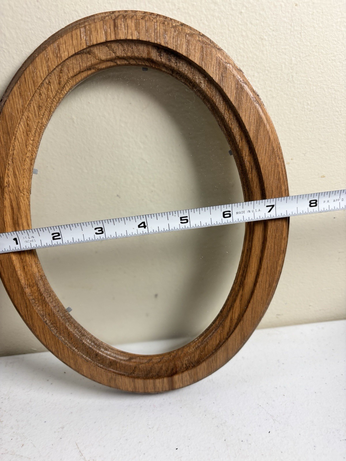 Decorative Oval Hardwood Picture Frame W/Glass 9.5×7.5 For 5×7 Pic Or Art Vinyl