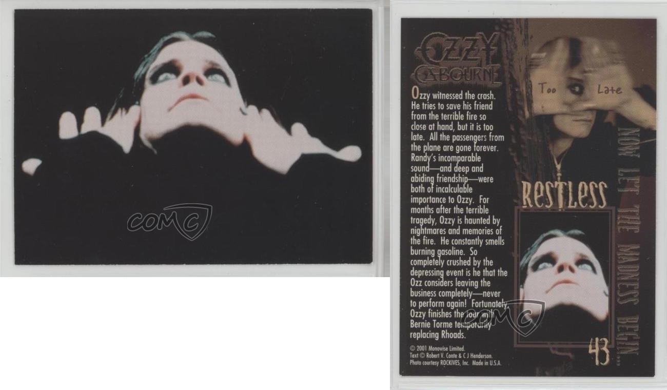 2001 NECA Now Let the Madness Begin… Ozzy Osbourne Restless #43 0i7t