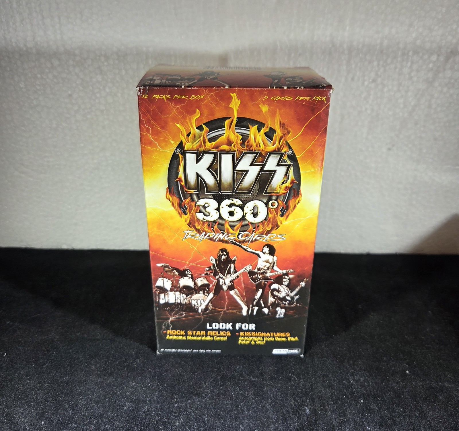 2009 KISS 360 Trading Cards – Lot of 12 Sealed Packs in Open Blaster Box