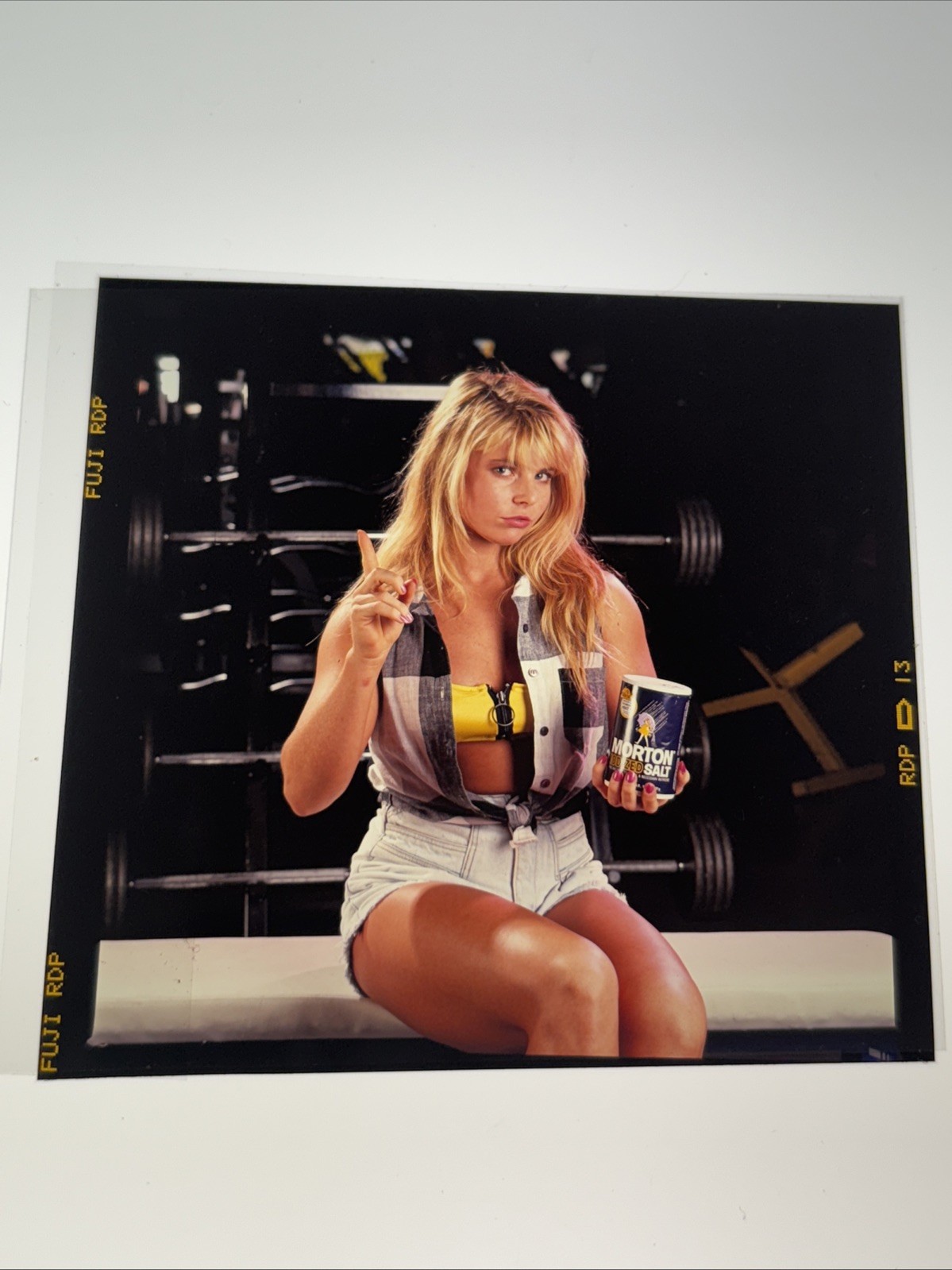 BLONDE WOMAN FITNESS MORTON SALT PORTRAIT 2.5.X2.5 COLOR POSITIVE #6