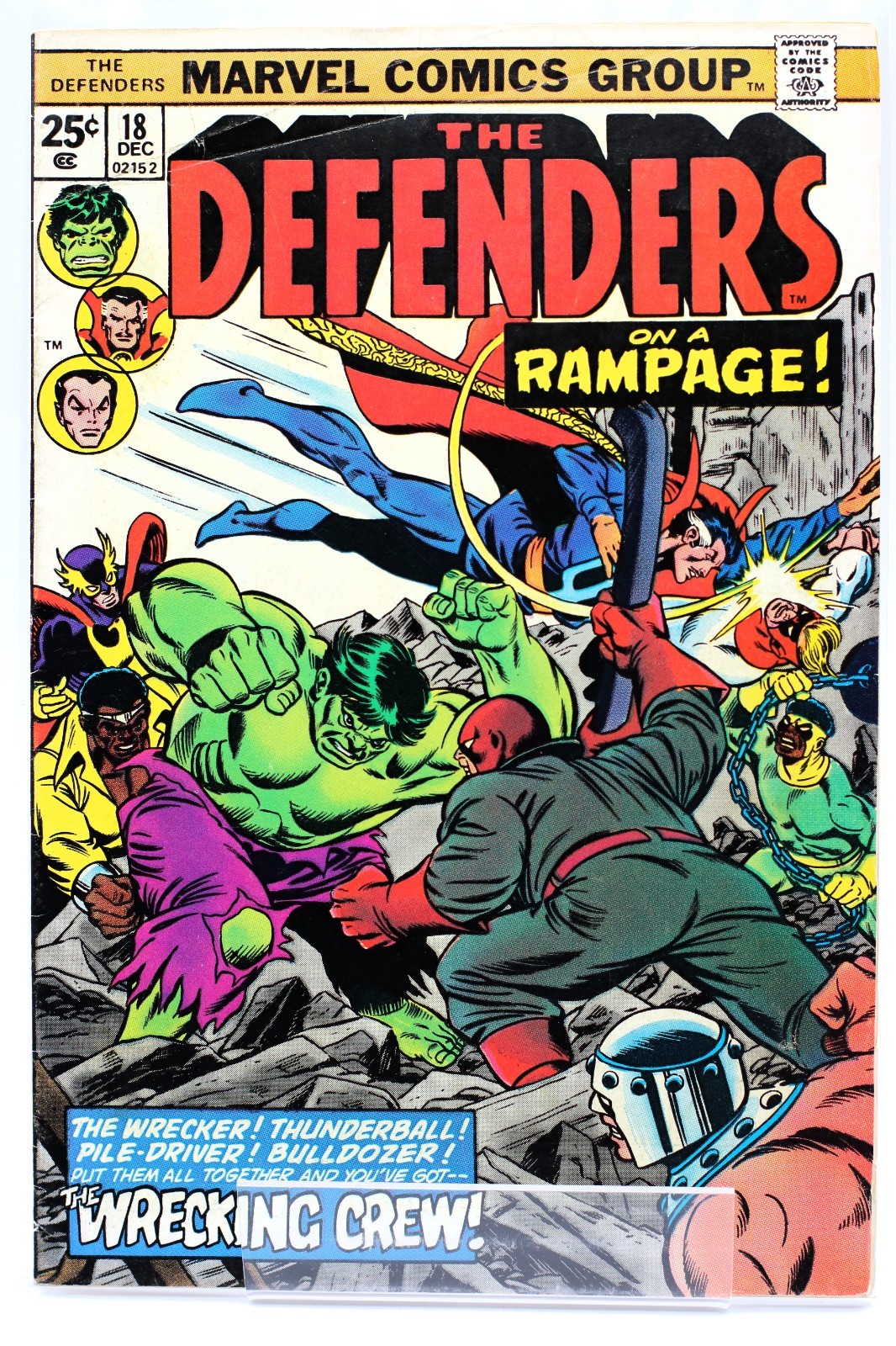 DEFENDERS #18 • [3.5] • 1974 • Gil Kane • MARVEL BRONZE AGE • 1st Wrecking Crew