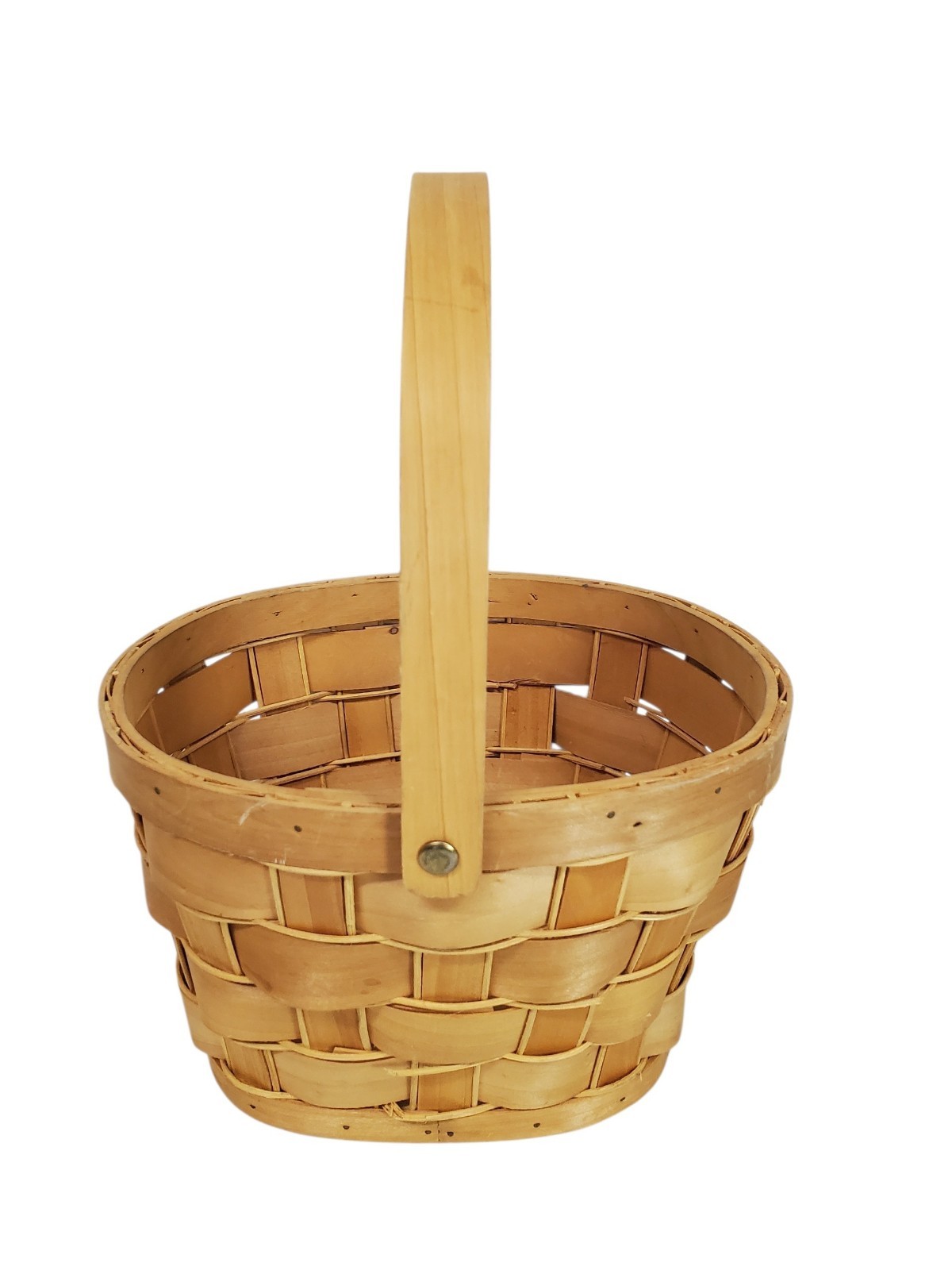Vintage Woodchip Oval Basket With Handle Home Decor Cottagecore Farmhouse