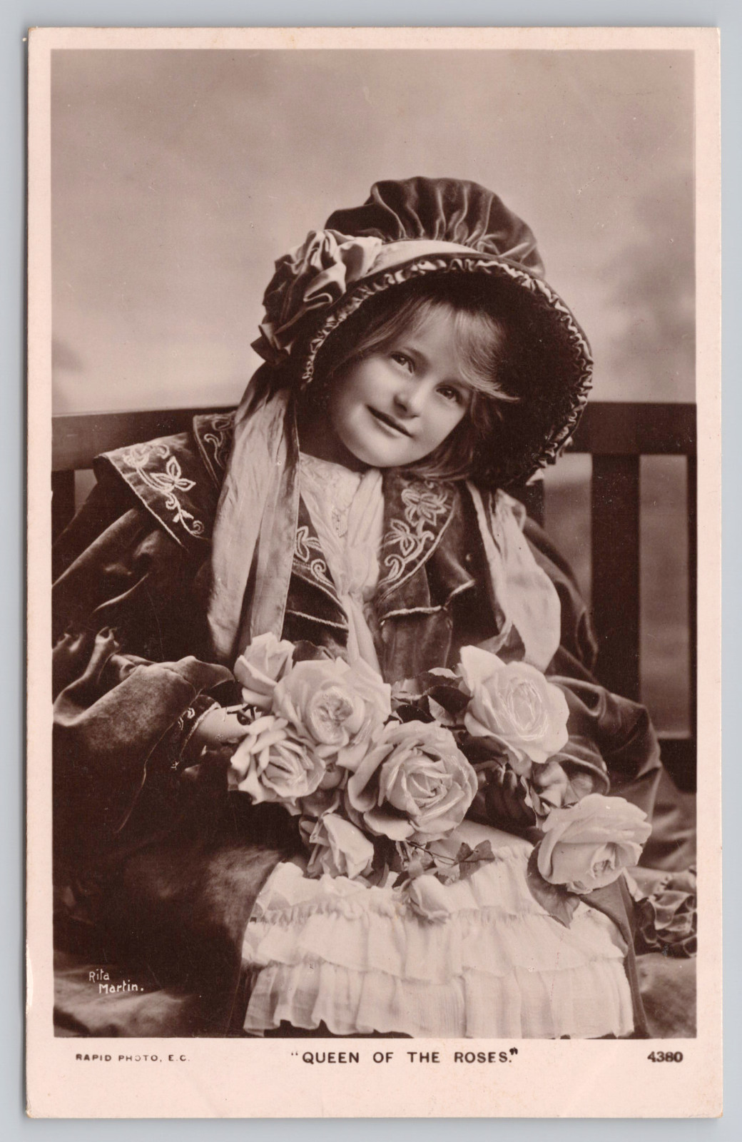 Queen of the Roses RPPC Rita Martin Rapid Photo London Vintage Postcard