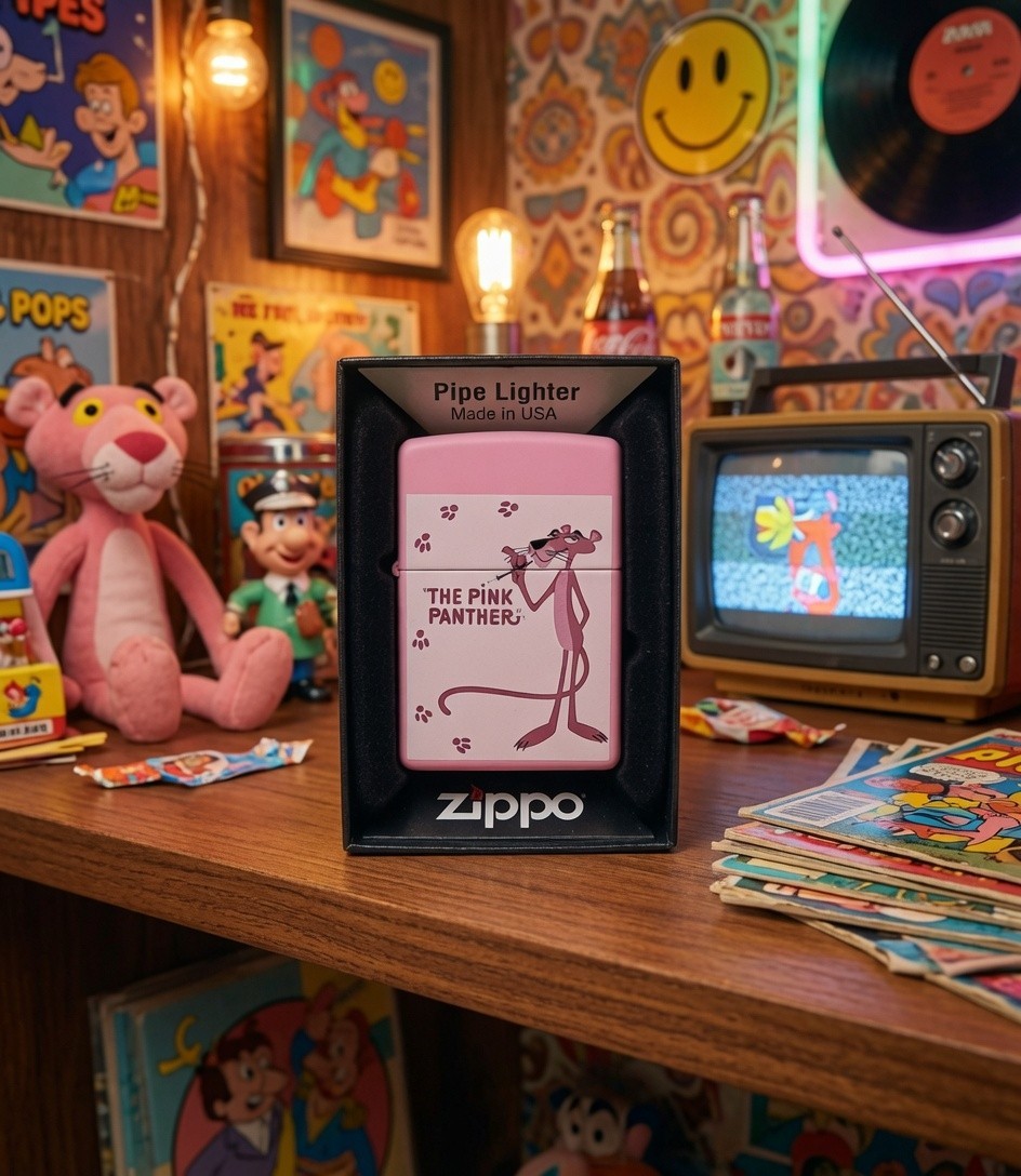 Pink Panther Zippo Lighter in Box Made in USA Vintage Collectible