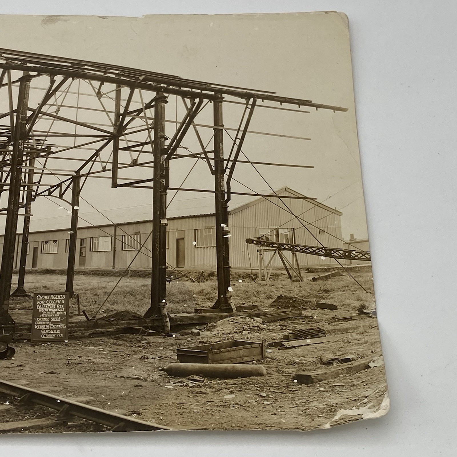 Palestine Railway Crown Agents Original 1936 Photograh GLASGOW 11×9.5″