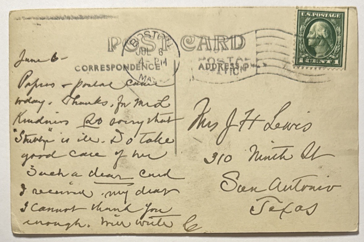 Wedge Pond Winchester MA Massachusetts People Canoe RPPC Postcard