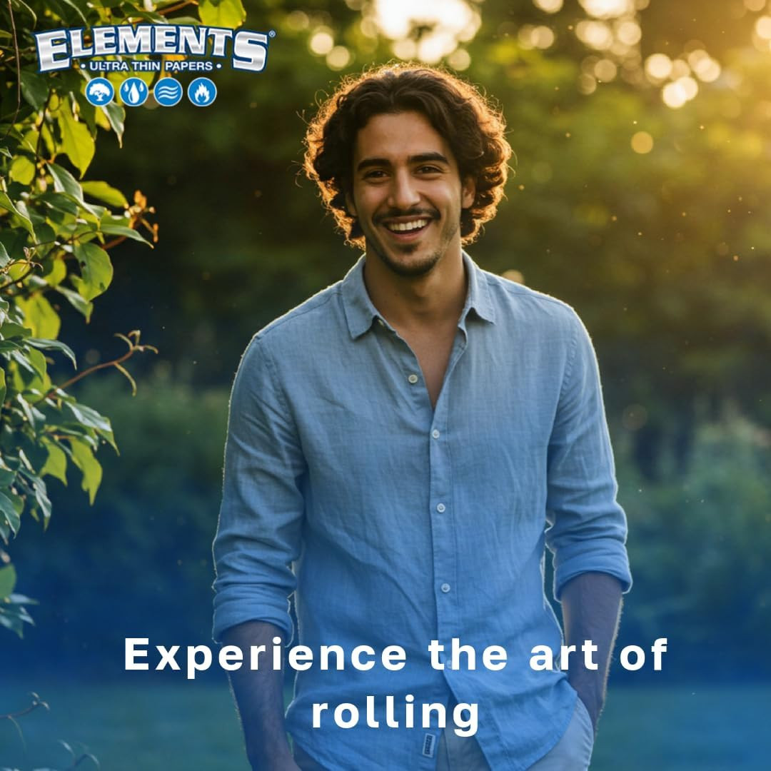 Elements 1.25 1 1/4 Size Ultra Thin Rice Rolling Paper Full Box of 25