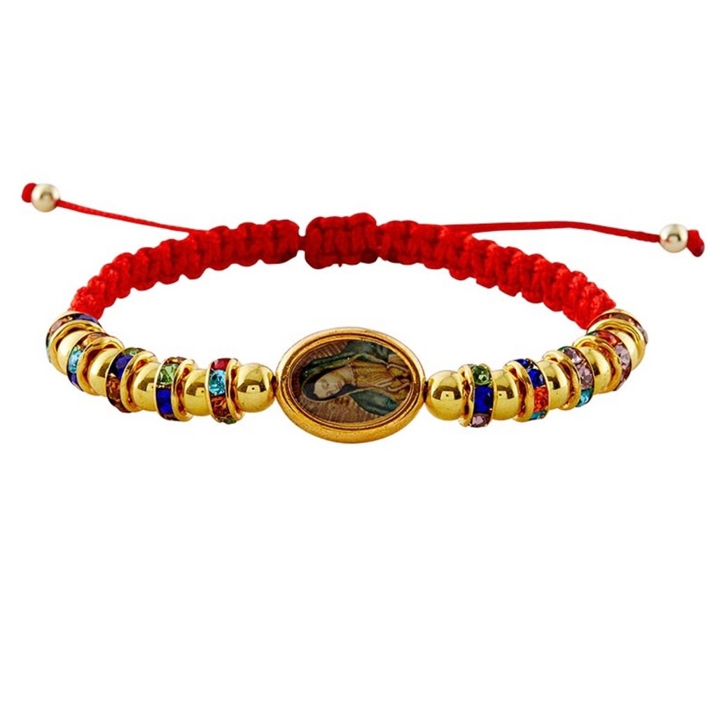 Our Lady Of Guadalupe Handmade Bracelet Macrame Virgen Guadalupe Pulsera Hilo