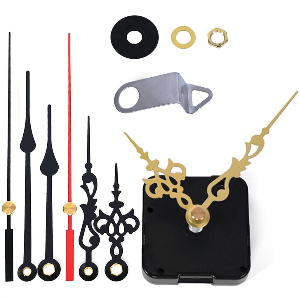 Silent Sweep Clock Movement Kit Includes Mechanism and 3 Styles of Hands
