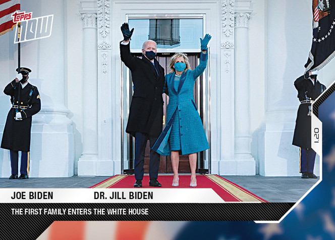 2020 Topps Now Election Card #16 – Joe Biden & Jill at Whitehouse Donald Trump