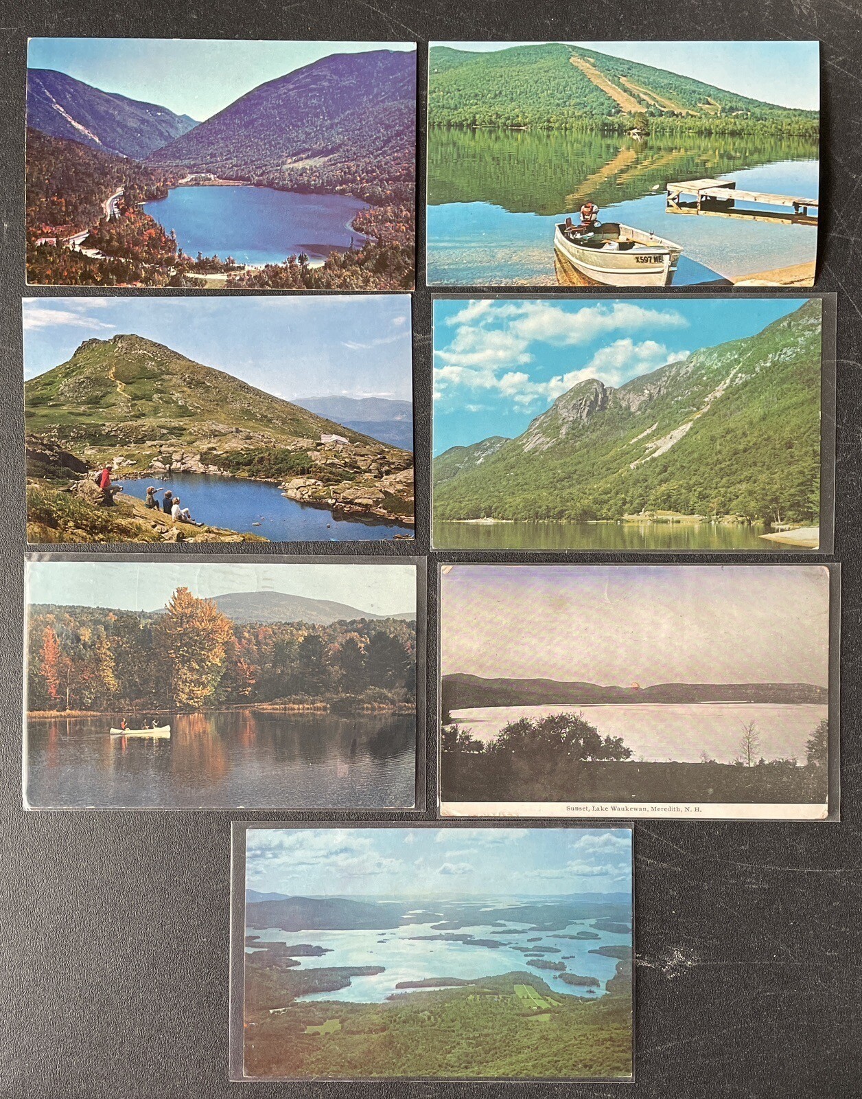 NEW HAMPSHIRE Lakes Postcard Lot Echo Moose Pond Waukewan Squam Profile