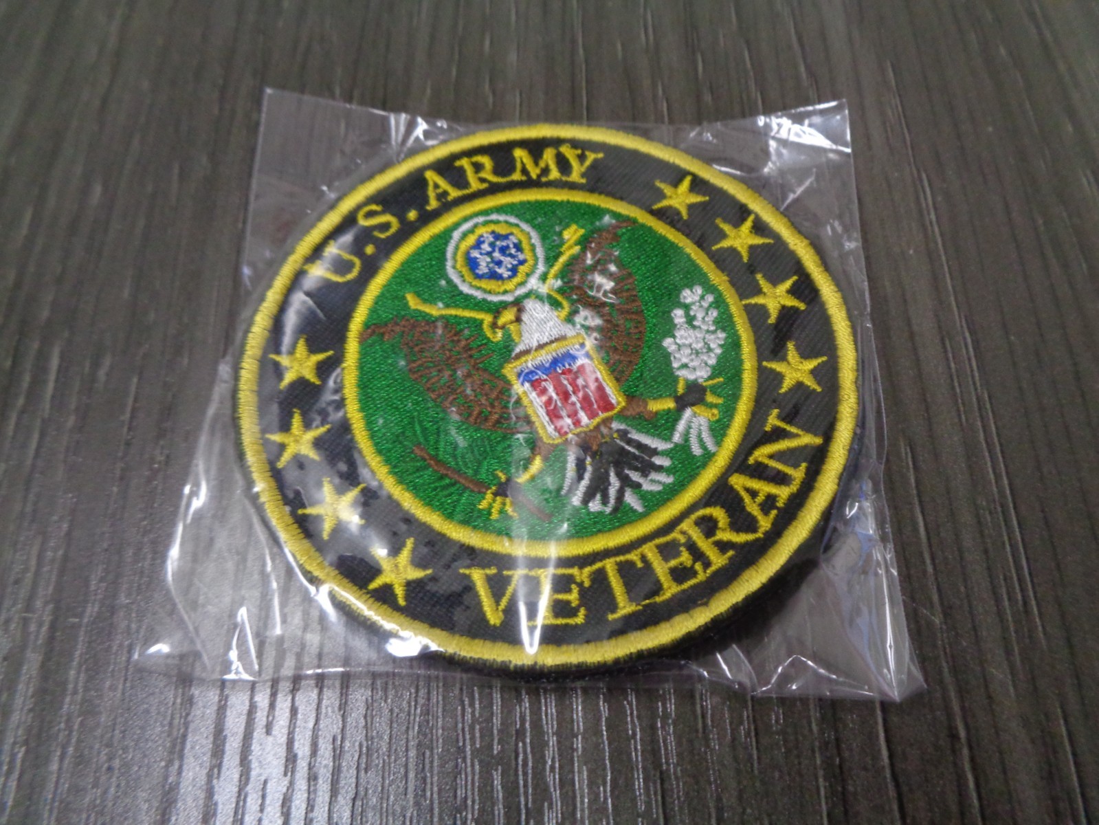 US ARMY VETERAN COLOR Embroidered Hook and Loop Tactical Morale Patch 3 INCH NEW