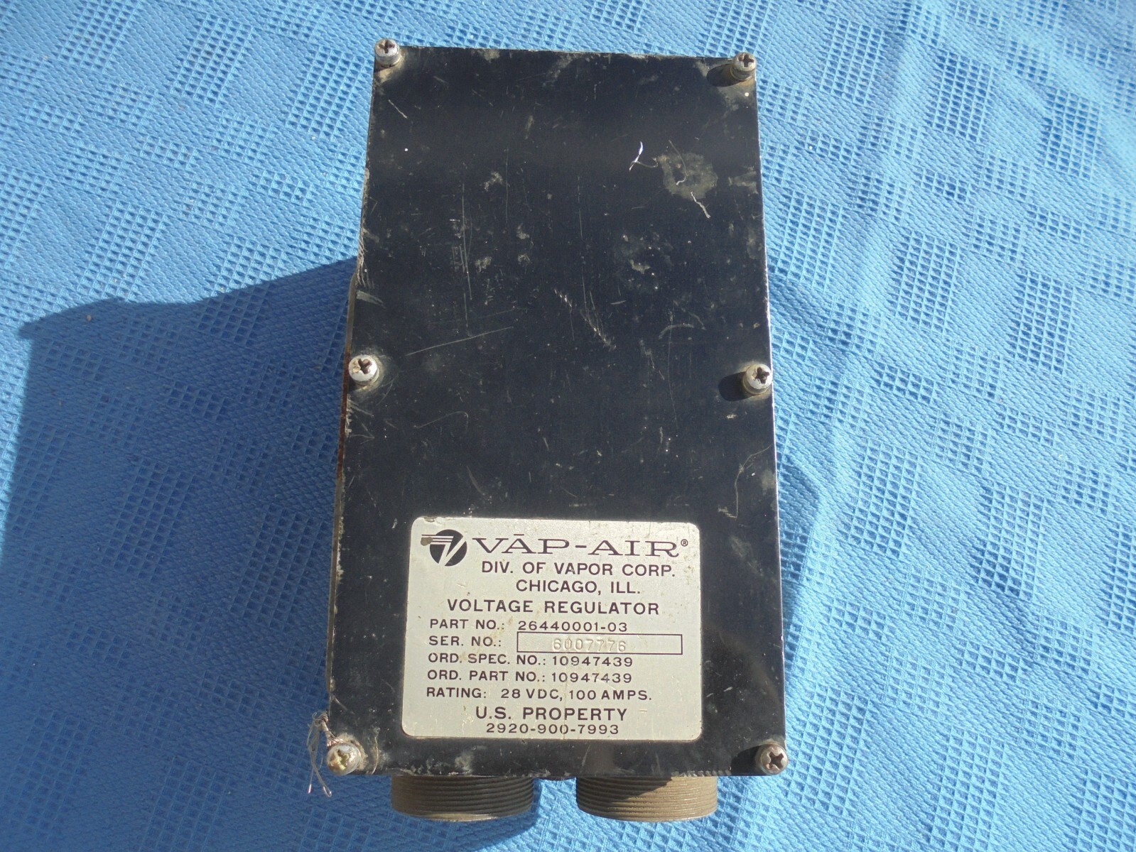 Engine Generator Regulator Vap-Air 28Volt 100Amp P/N 26440001-03 (Parts Only)