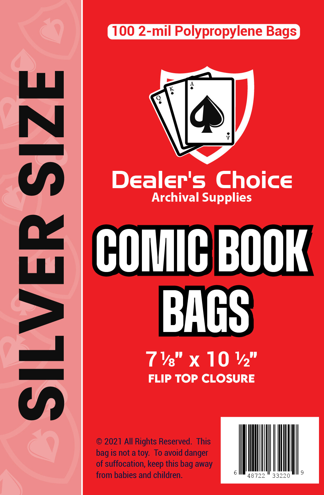 1000 COMIC BOOK BAGS (Silver Size) – 2-mil Polypropylene Archival Bags