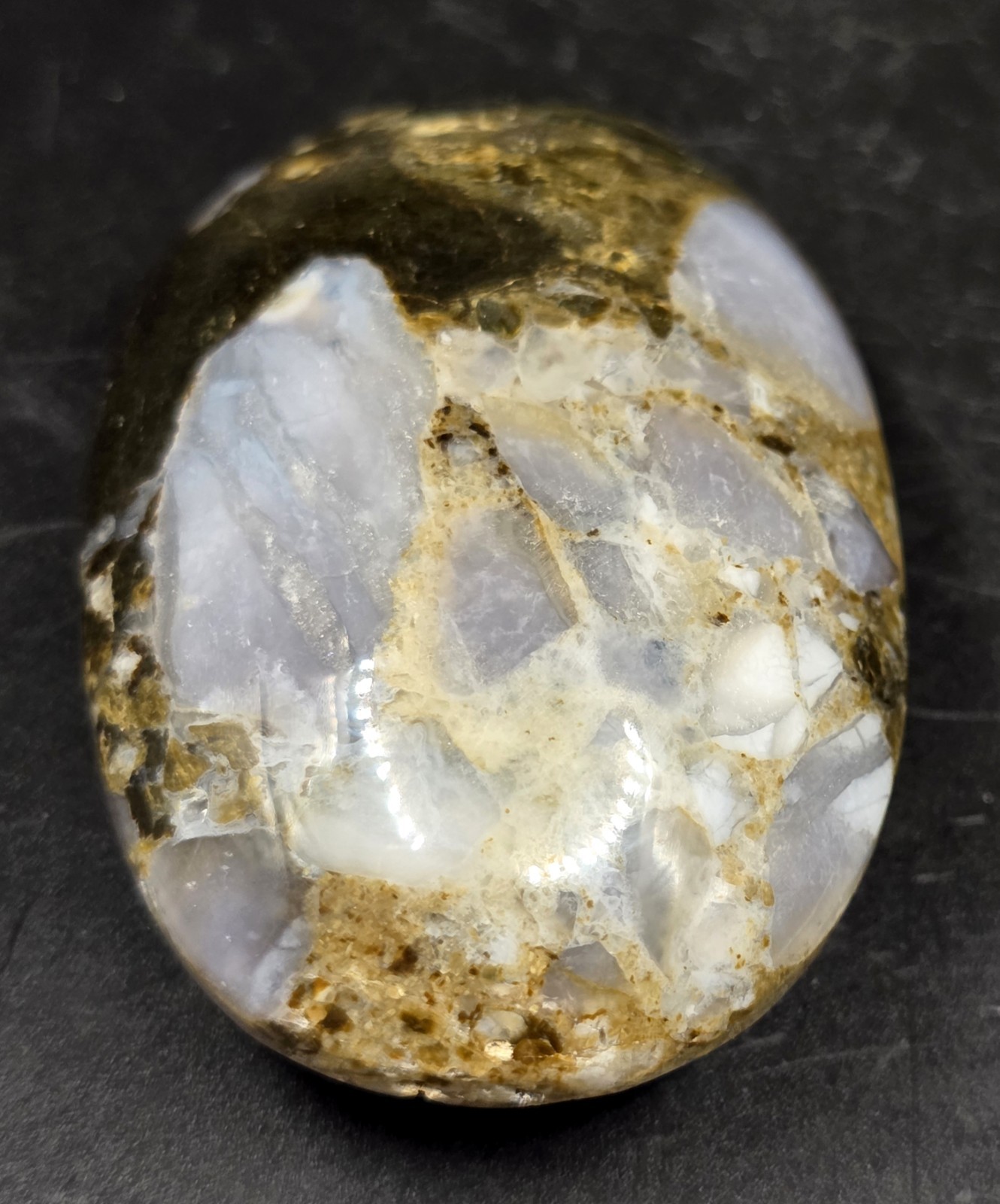 2.5″ Brecciated Purple Jasper Polished Palm Stone | Mystic Merlinite Crystal