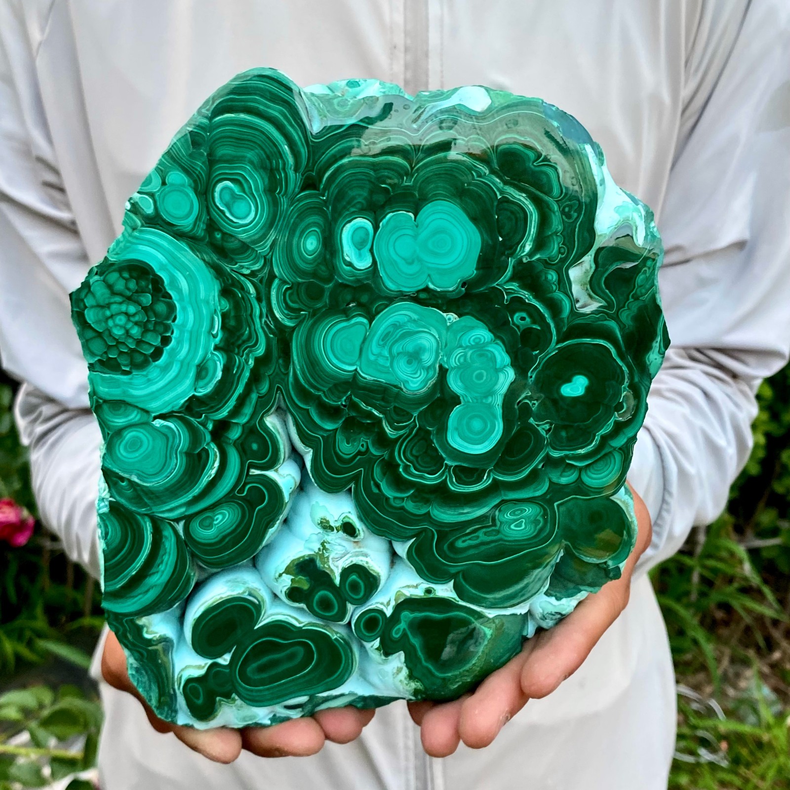 9.47LB Natural Green Malachite Slab Quartz Crystal piece Ore Specimen Healing