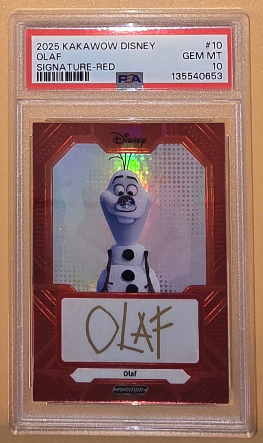 Olaf from Frozen PSA 10 Low Pop 1 Signature Red #d 2025 Kakawow Disney Phantom