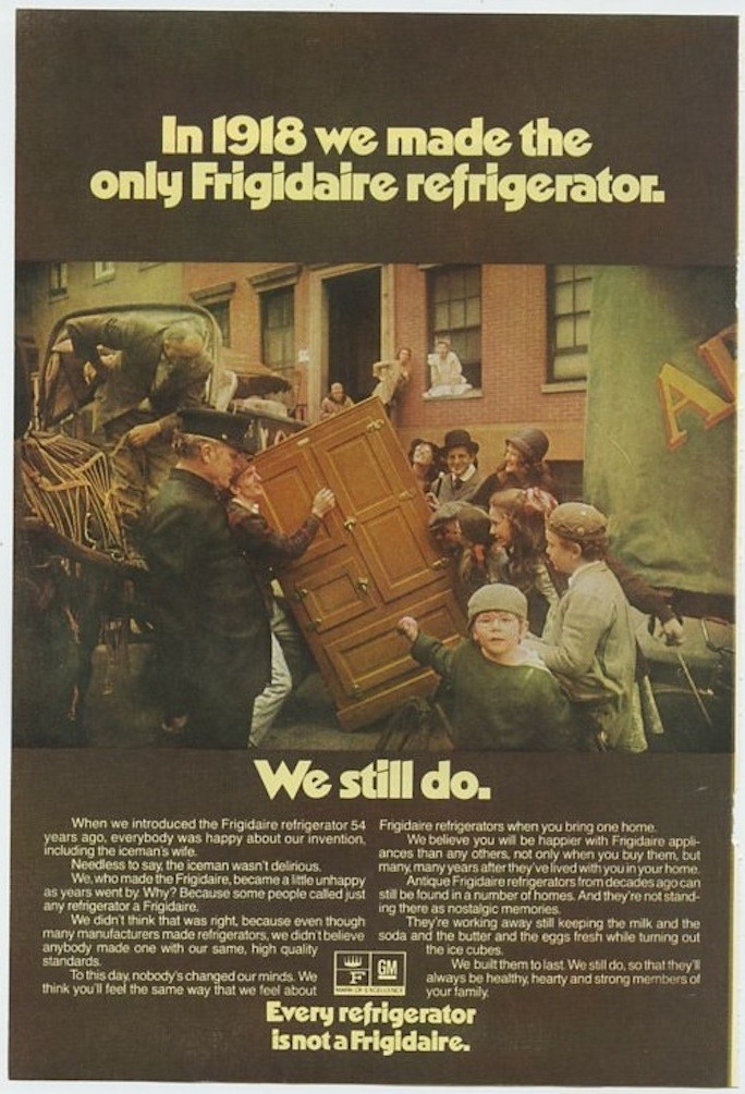 Frigidaire Every Refrigerator is Not A Frigidaire 1972 Vintage Ad