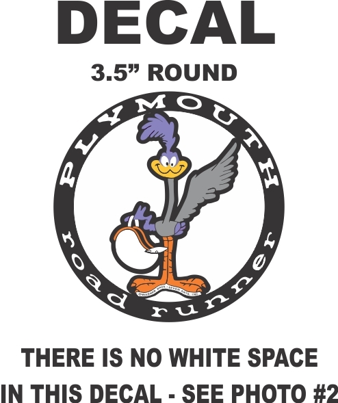 1 Round Road Runner Die Cut Vinyl Decal