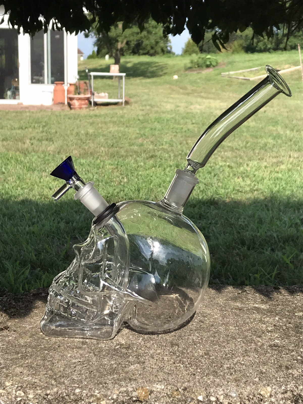 Curved Glass 45 Degree Bent 14mm 3”inch Downstem Bowl Grommet Bong Water Pipe